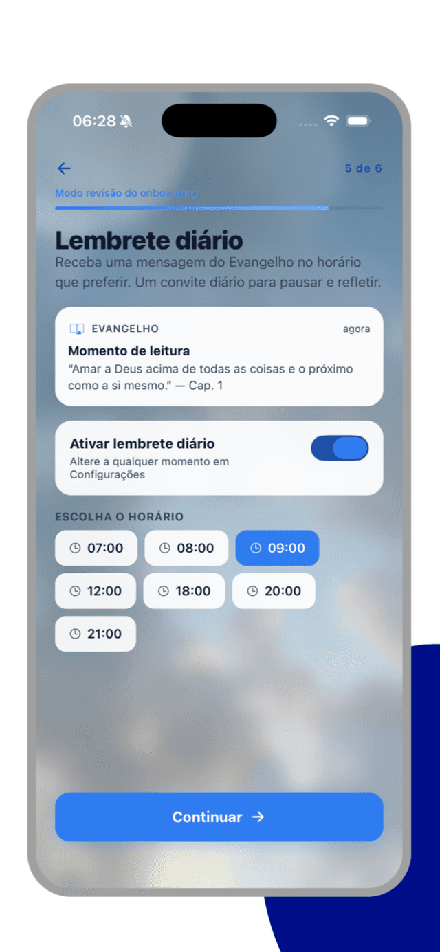 Lembrete diario com frases do Evangelho