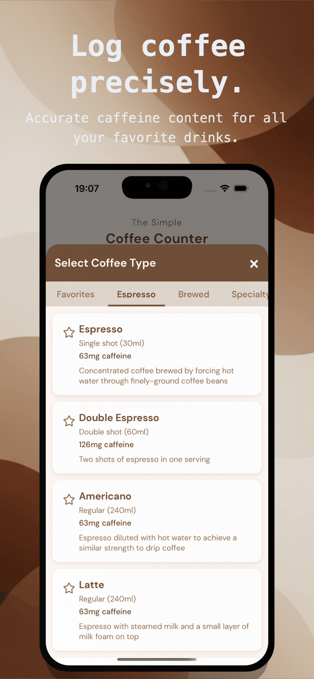 Log coffee precisely